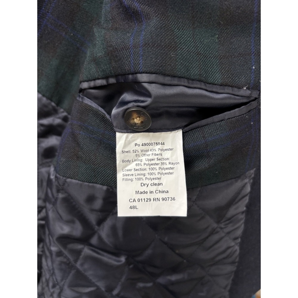 Ralph Lauren Coat Men Size 48L Navy Blue Luke Peacoat Wool‎ Heritage Nautical - Picture 7 of 9